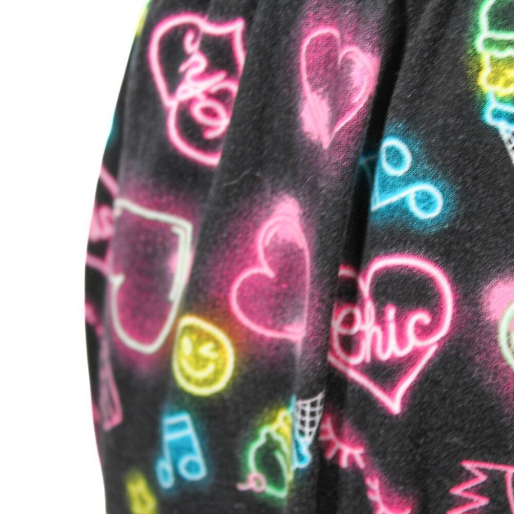 Derek Heart Neon Print Pajama Pants – Juniors Size S, Black Background - Picture 7 of 8